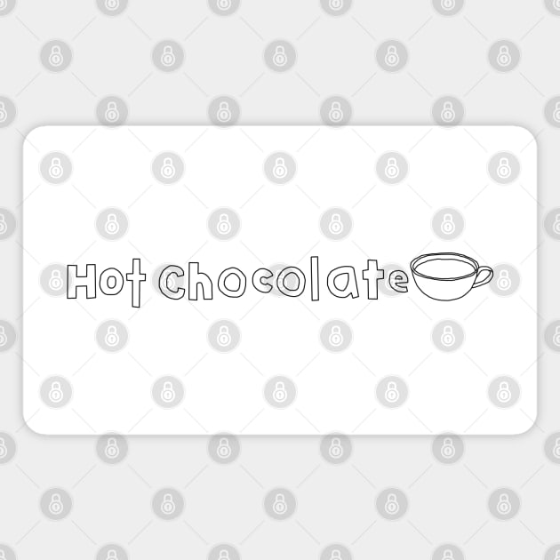 Hot Chocolate Cup Typography Magnet by ellenhenryart